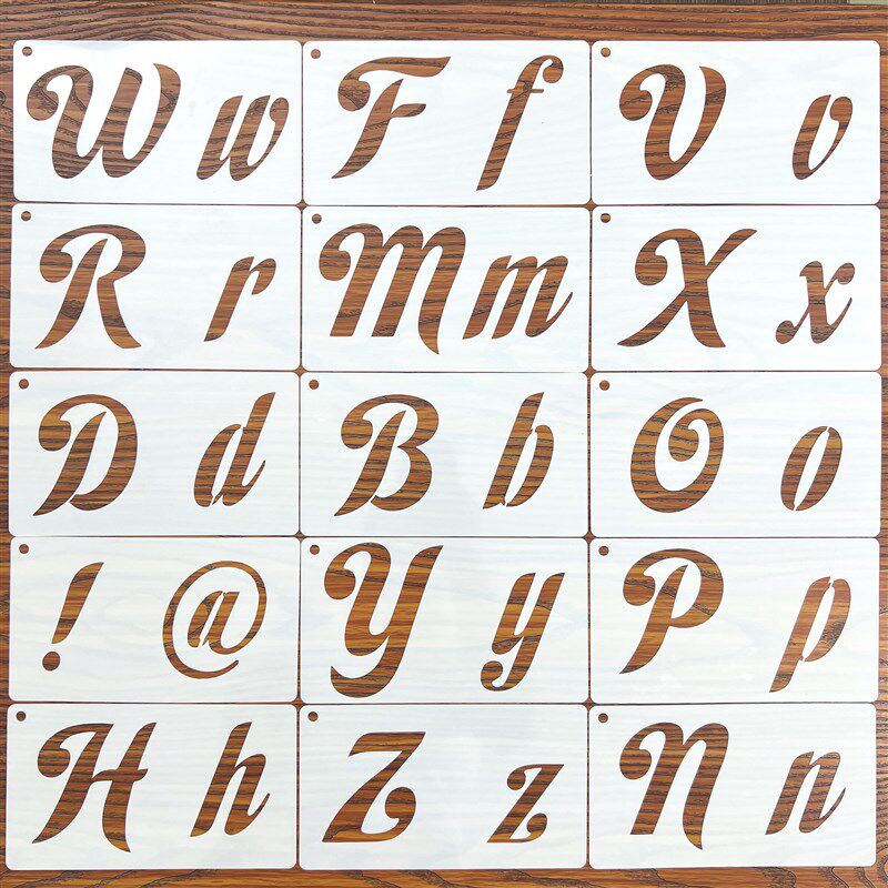 数字英文字母镂空绘画模板手帐绘画相册Y简约喷涂刷墙拓印模具