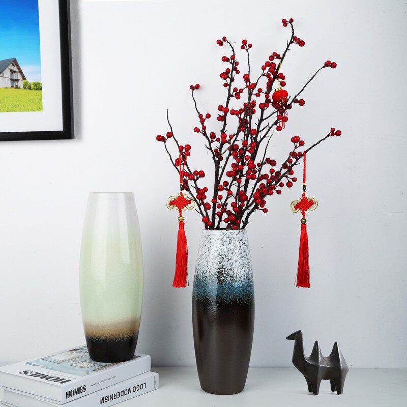 粗陶窑变花瓶鲜花培花器干花花插陶艺软装家居品