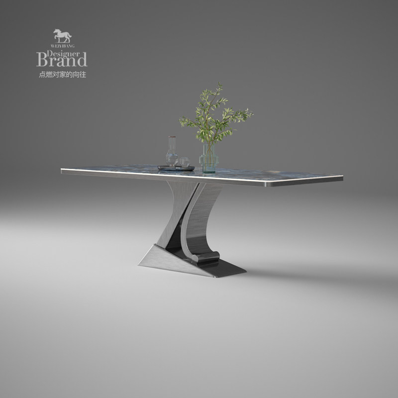 意式岩板餐桌椅组合现代简约家用小户型饭桌高端长方形西餐桌,住宅家具,岩板餐桌,淘宝优惠券,粉丝福利购,淘宝优惠卷