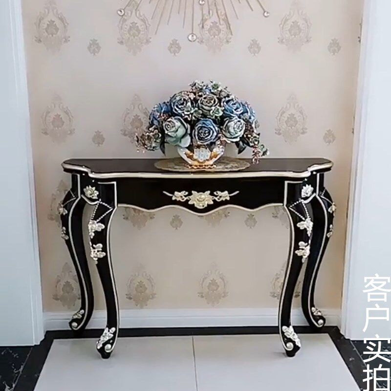 玄关桌欧式靠墙端景台风半圆走廊墙边柜长条窄边走廊进门装饰