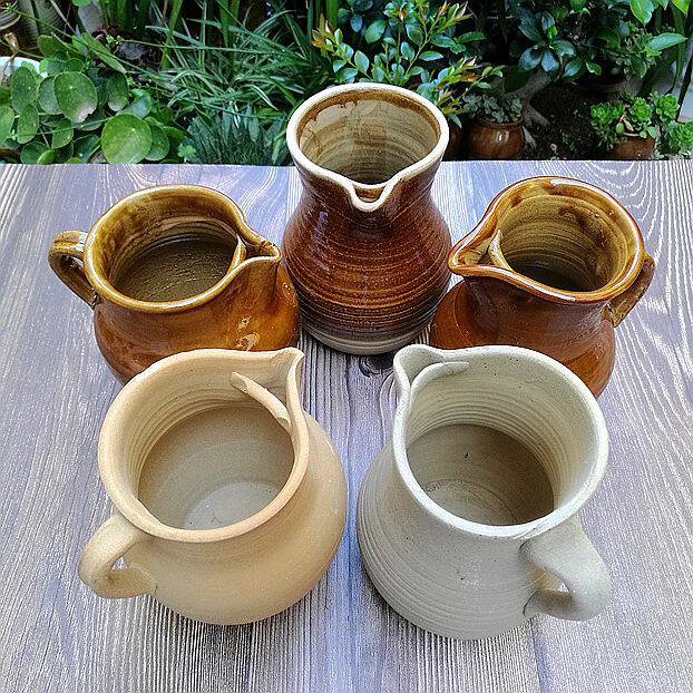 个云南省土陶罐餐饮具粗陶白族三道茶煮茶罐釉公道壶杯升