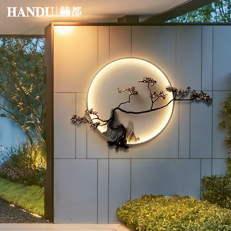 壁灯户外庭院玄关灯中式壁灯太阳能花园氛围灯别墅外墙灯院子壁灯