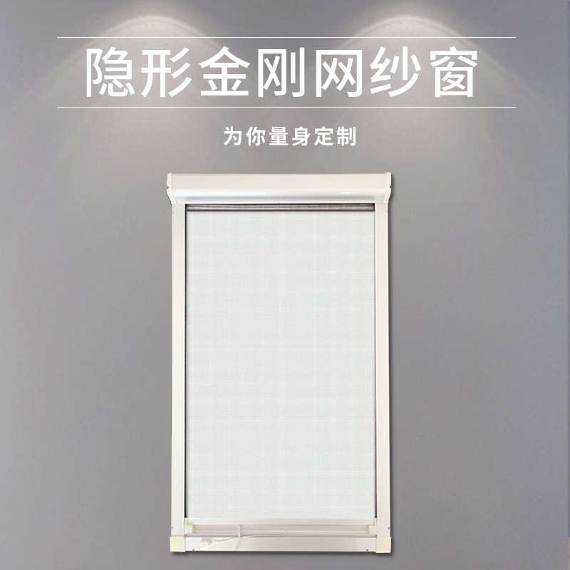 金刚网隐形纱窗网定蚊铝合金纱网鼠盗窗卷帘拉自装