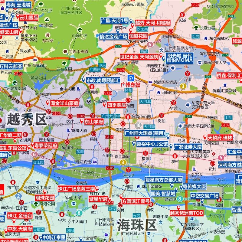 清打印广州市新房地图房产中介小区全国各城市行政区划图卫星图