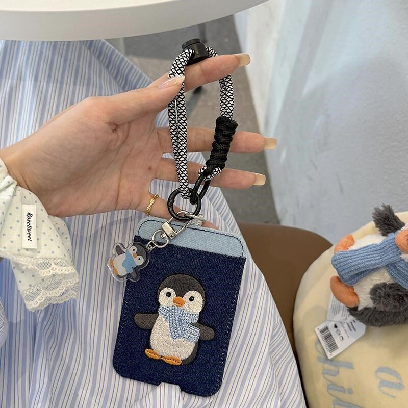 jy卡套布艺牛仔公交双卡两卡位生校园卡工牌卡包工卡饭卡