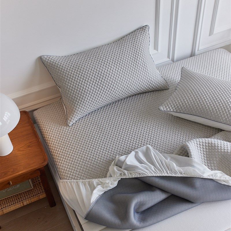 简约风凉席三件套冰丝床席床罩夏季床笠可水洗空调家用软席子,床上用品,冰丝席,淘宝优惠券,粉丝福利购,淘宝优惠卷