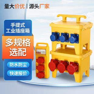 移动工业插座检修配电箱三相家用防爆防雨开关箱Y工地户外 手提式