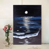 浩瀚星河肌理画y材料石英砂丙烯手工解压手绘油画客厅装 饰挂画