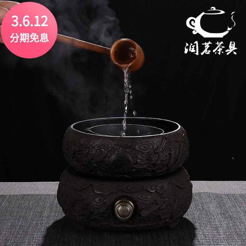 铸铁煮茶器黑茶普洱茶白茶煮茶锅日式煮茶碗电陶炉套装复古