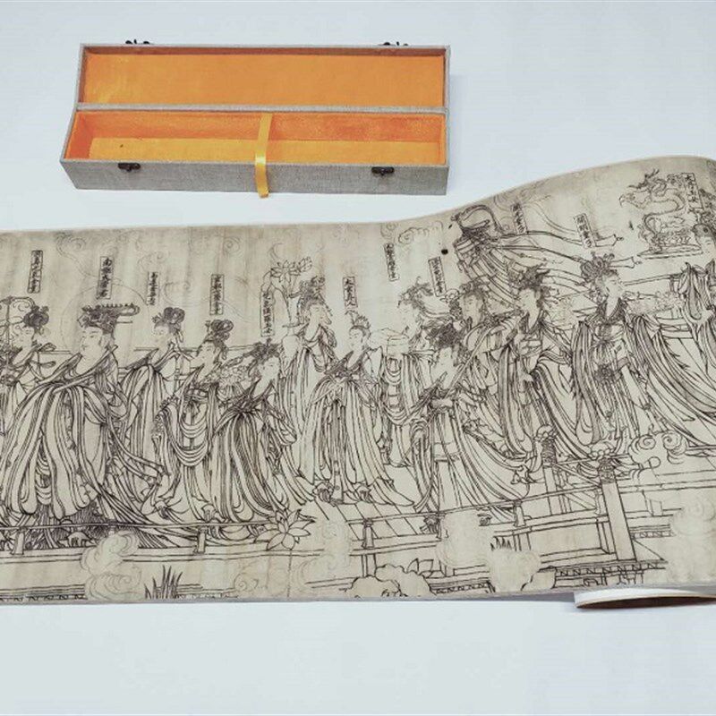 :真迹 清复 艺术微喷 宣纸国画 武宗元 朝元仙仗图白描画稿