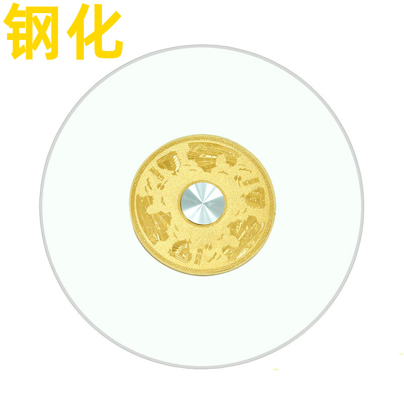 简约金色火锅台加固加厚钢化玻璃盘现代圆形轴底座