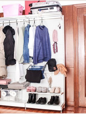 五金货架少女书架洞洞板书桌书架侧网配件白色黑色迷你侧网衣帽间