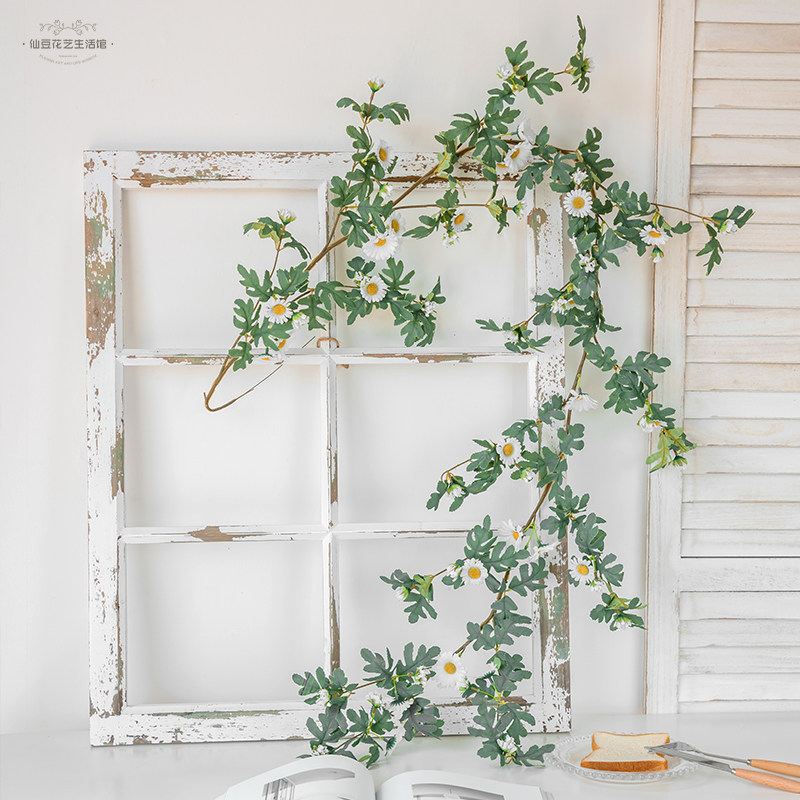 清新雏菊藤条挂壁藤蔓花卉花艺装饰室内吊篮仿真花墙挂花藤假花,家居饰品,仿真花/假花,淘宝优惠券,粉丝福利购,淘宝优惠卷