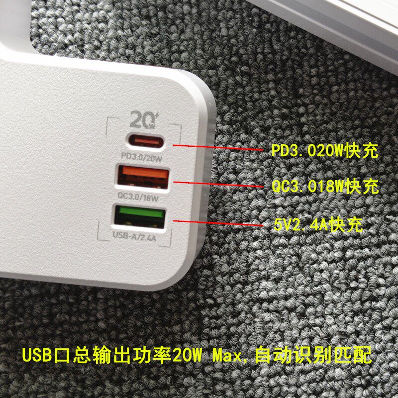 LDNIO英规多功能家用插板usb插座英标插头面板多孔无线转换器白色