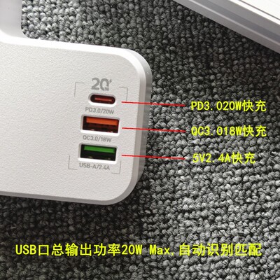 LDNIO英规多功能家用插板usb插座英标插头面板多孔无线转换器白色