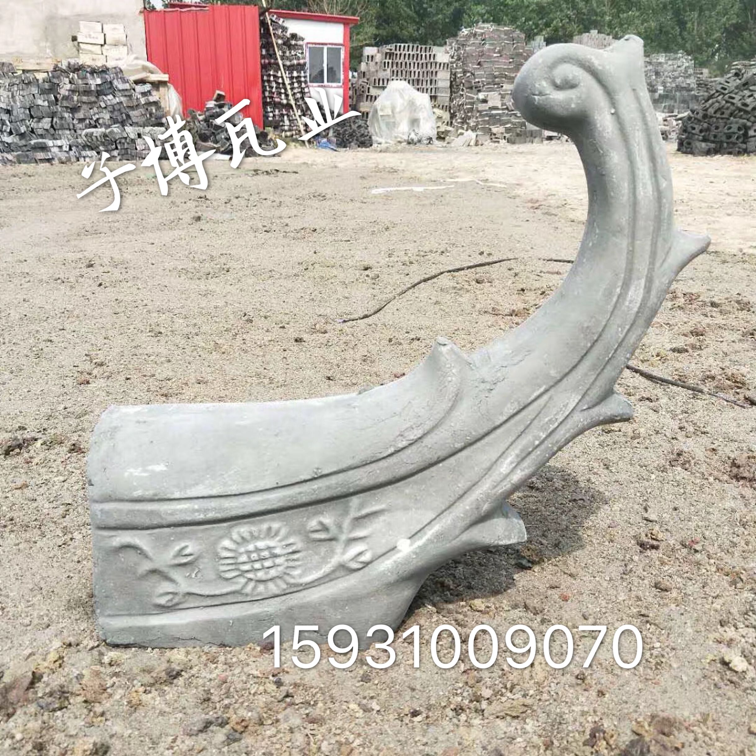 古建翘角仿古屋脊翘角仿古青瓦飞檐翘角翘角瓦五脊六兽屋脊正吻瓦