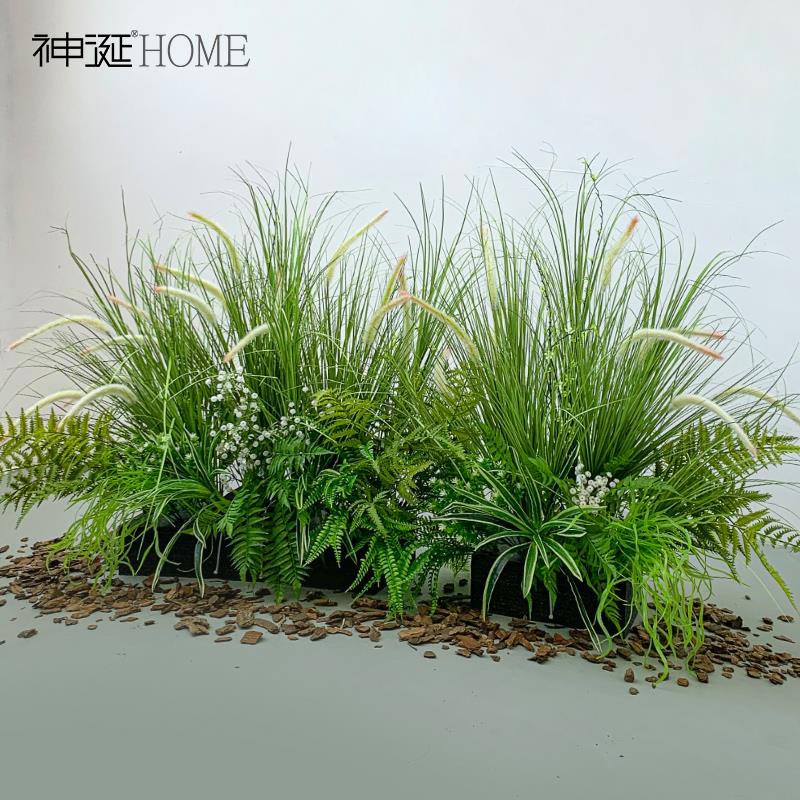 仿真花森系地排花假花芦苇草丛室内植物造景花艺布置花箱