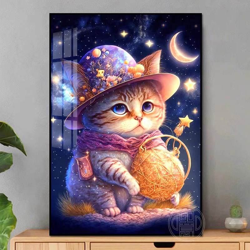 钻石画手工星空猫咪晶钻石贴画动物点粘钻十字绣