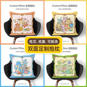 仙女伊布抱枕伊布靠枕宝可梦车载靠垫杰尼龟可爱号雷火