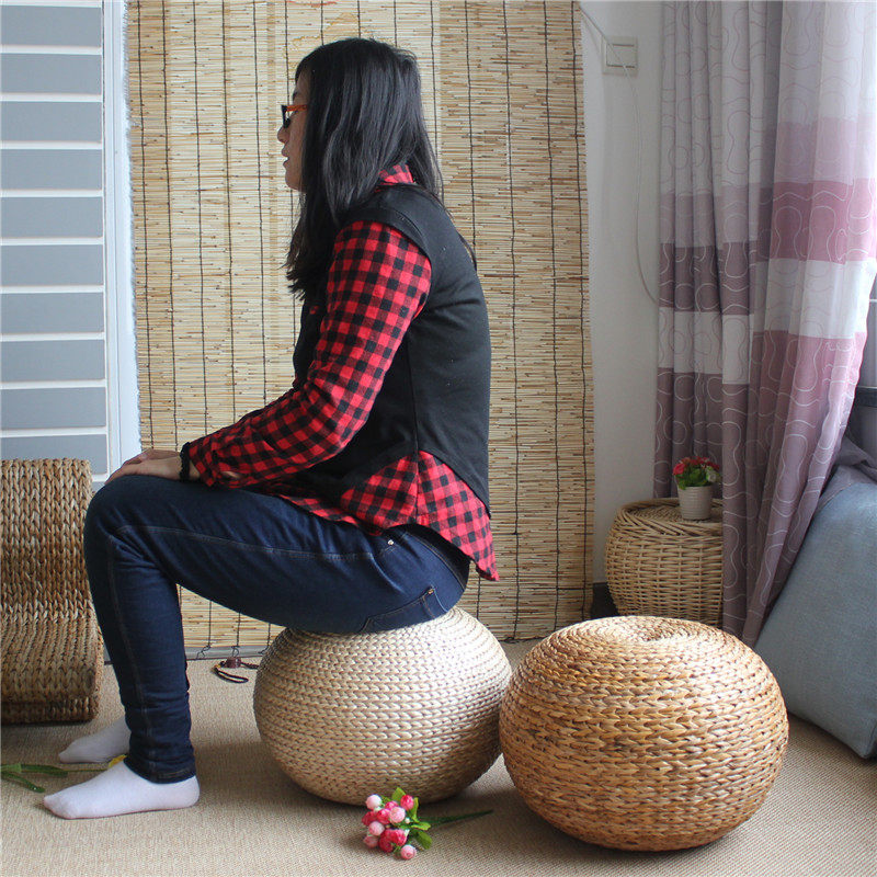 天然藤编球形矮凳草编坐墩欧式凳坐凳特色餐厅凳