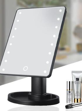 触摸感应e化妆镜带灯宿舍收纳化妆镜镜子台式0旋转梳妆镜