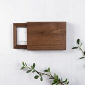 木直 饰保护套简约墙贴电表箱遮挡带挂钩挂件免打孔 黑胡桃开关装