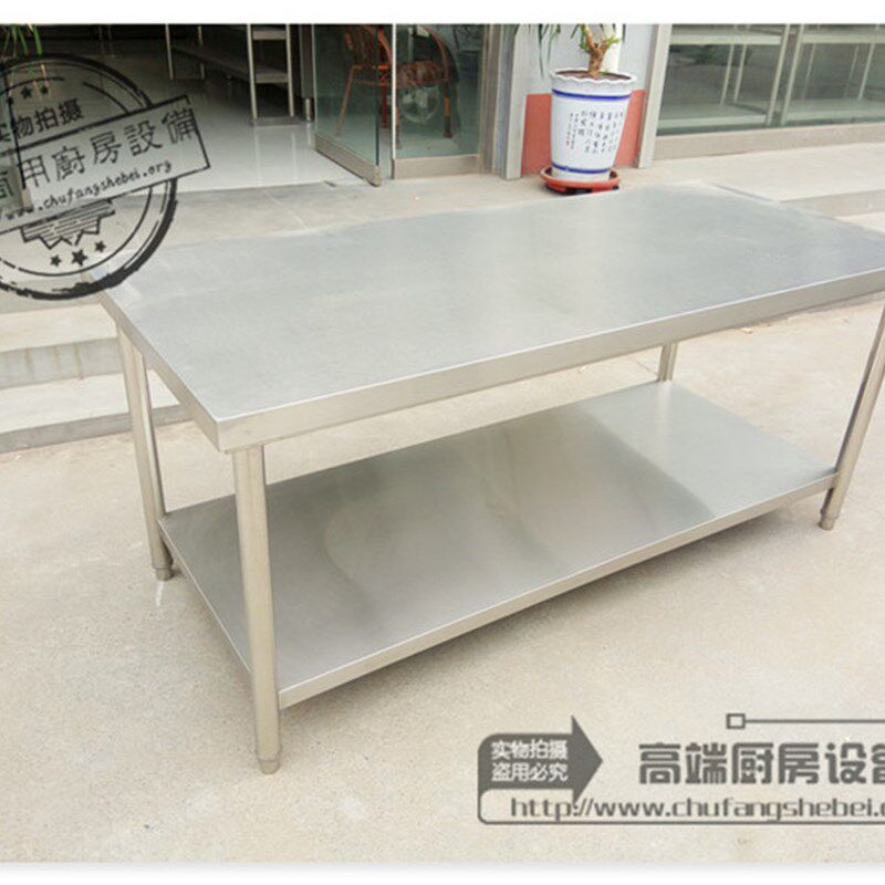 加厚订做双层工作台操作台柜厨房三层饭店打荷台商用