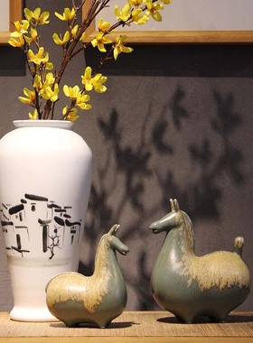 马新中式陶瓷马家居品招财瓷马室工艺品
