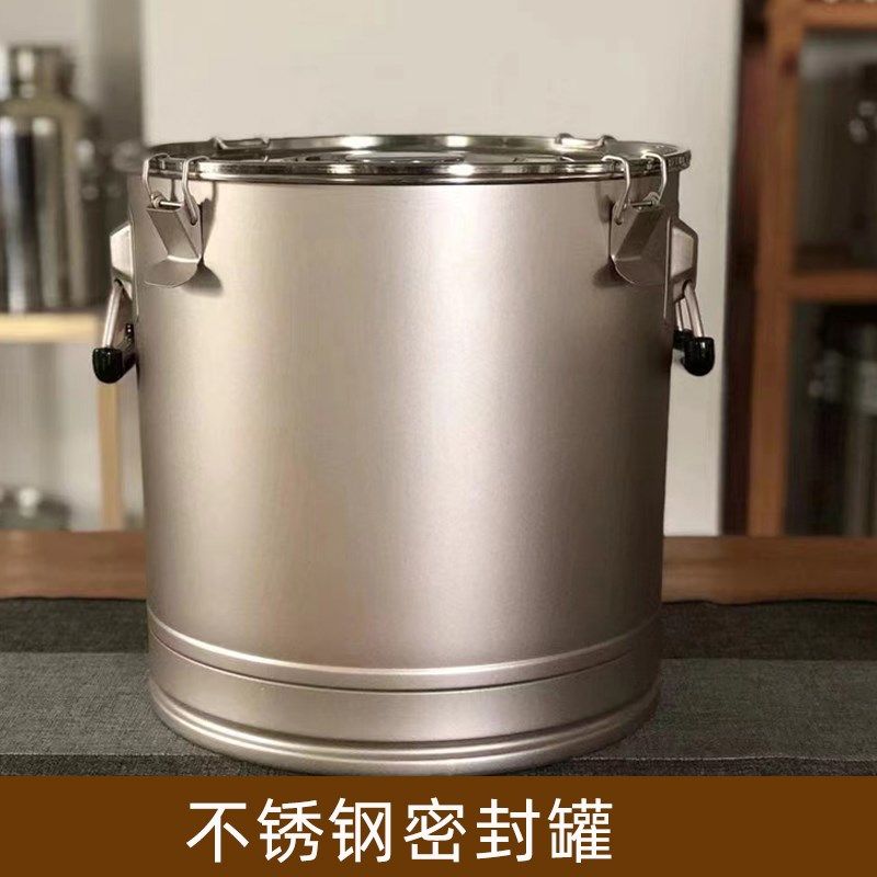 无磁不锈钢茶叶桶烤漆密封桶茶罐子食用油米罐大小茶叶保鲜储茶桶