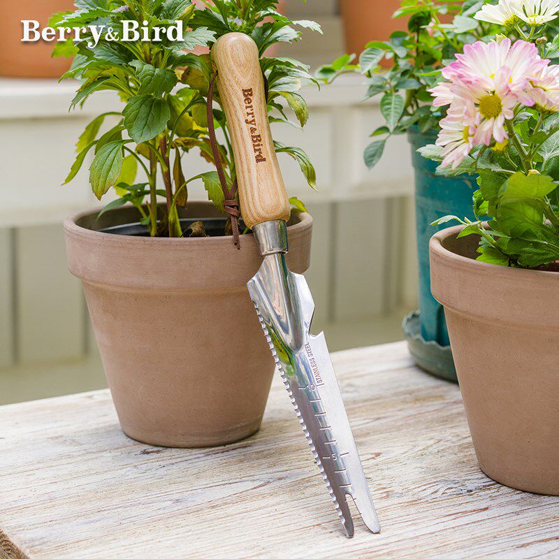 BerryBird带刻度锯齿铲子家用种花换盆移苗施肥多用途不锈钢铲子