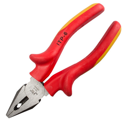 捷科绝缘钢丝钳VDE1000V耐压省力平口钳老虎钳电工虎口钳子剪线钳