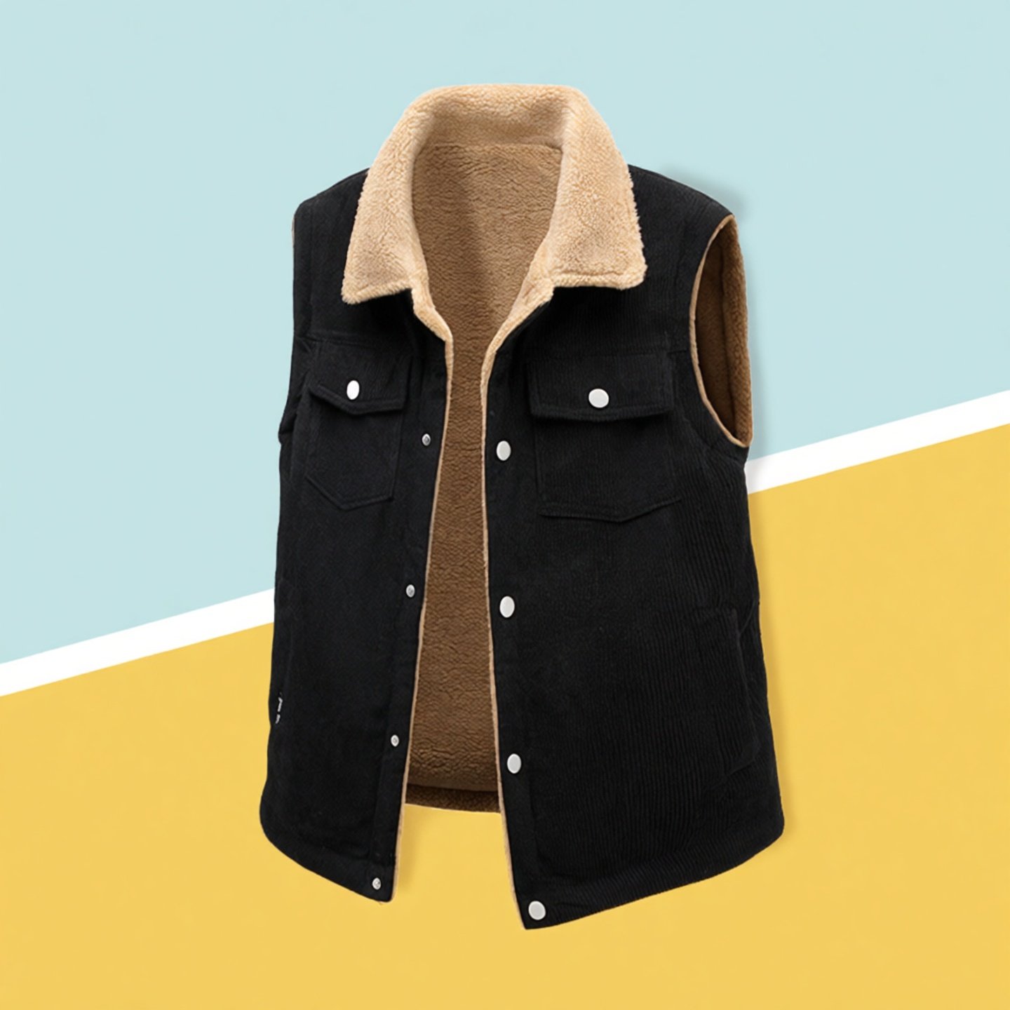 美式复古灯芯绒马甲男加绒加厚羊羔绒翻领保暖坎肩外套中年爸爸装,男装,常规马甲,淘宝优惠券,粉丝福利购,淘宝优惠卷