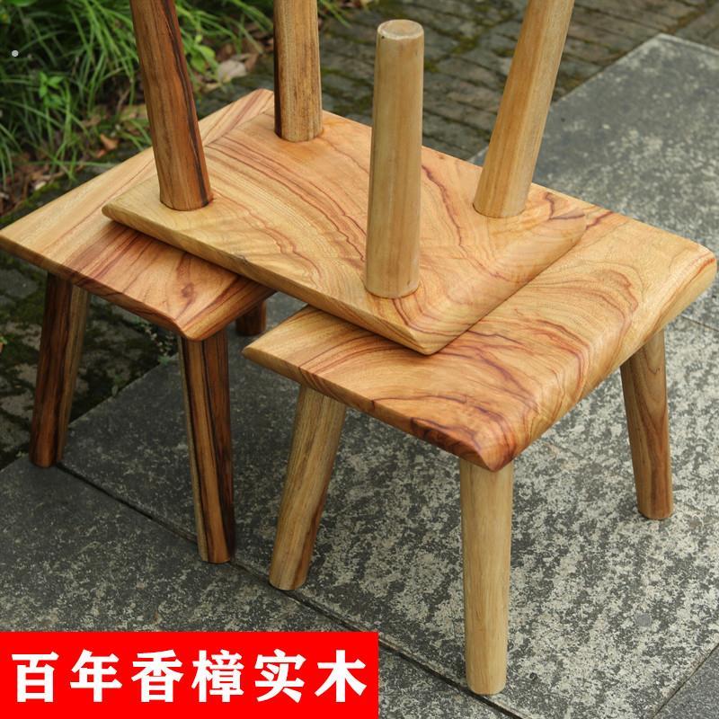 香樟实木小凳子榫卯结构小矮凳 家用复古方凳吉安产可移动休闲木
