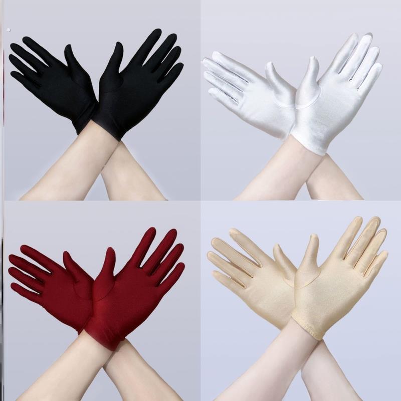 防晒手套夏季冰丝薄款春秋天开 车礼物仪黑白防护弹透气工作男女