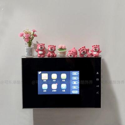 入户可视门铃装饰贴玄关对讲机创意墙贴屏幕开关面板遮丑小摆件