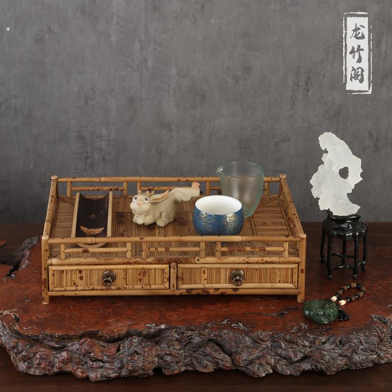 湘妃竹制都承盘茶棚茶柜子茶架子茶道收纳文玩展示架茶器席面茶具