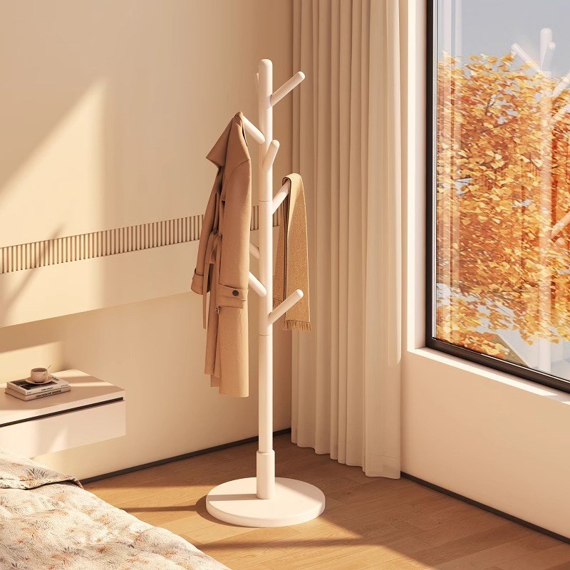 实木衣架落地衣帽架卧室家用挂衣架简易立式榉木大学生宿舍挂包架