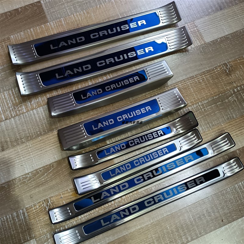 酷路泽LC300门槛条不锈钢迎宾踏板专用改装尾箱防护亮条后杠装饰