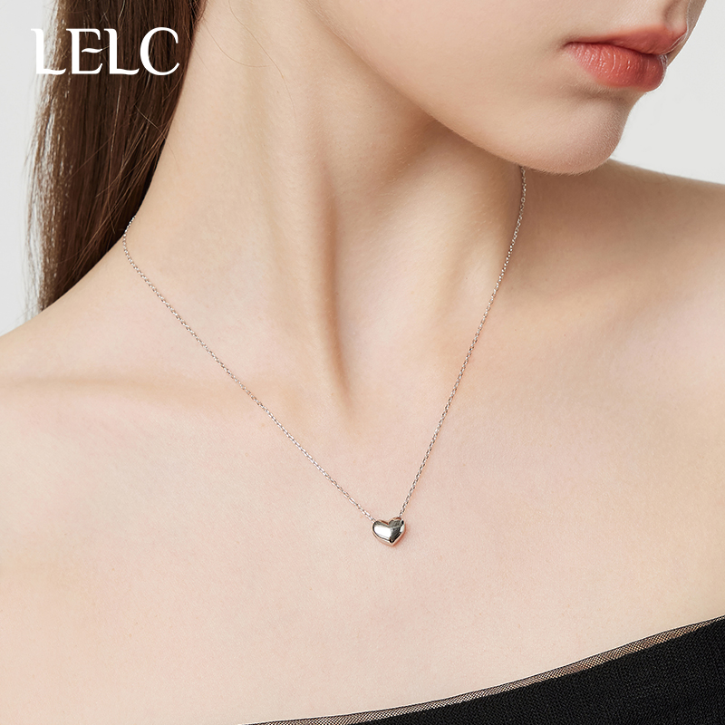 999纯银简约爱心项链女