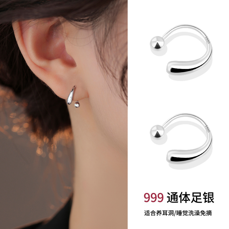 999纯银水滴耳环女简约百搭