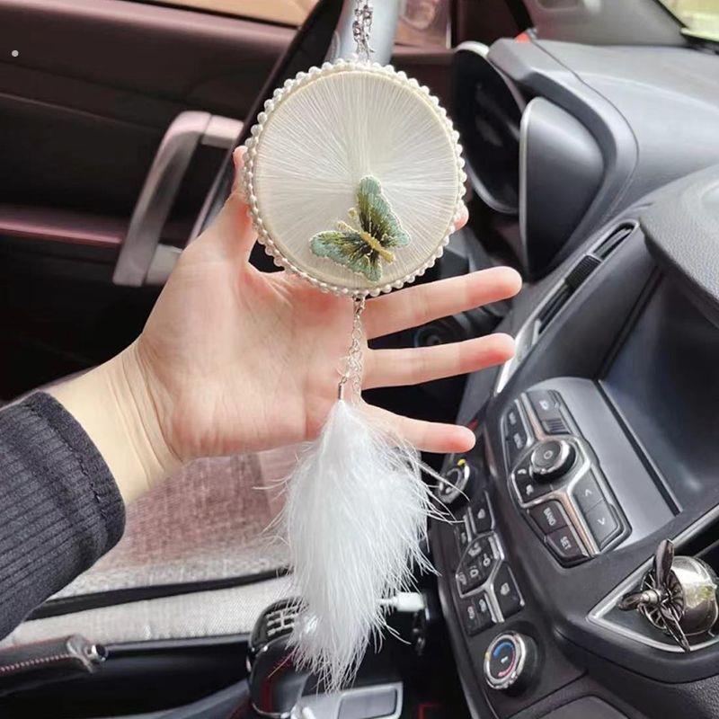 迷你团扇自制手工蚕丝扇骨架竹子扇子框架蚕丝挂饰挂件蚕宝宝吐丝