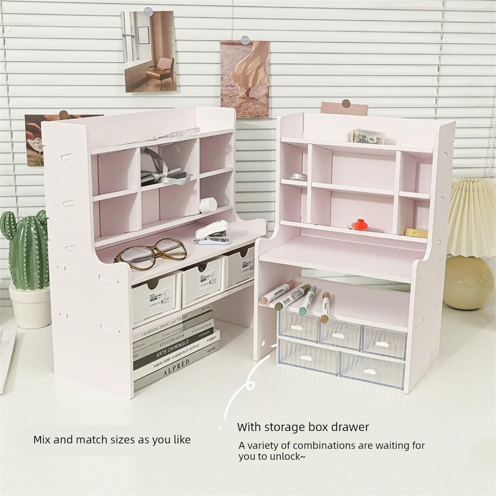 ins风桌面学生置物架多功能书桌化妆品整理收纳架宿舍文具收纳盒