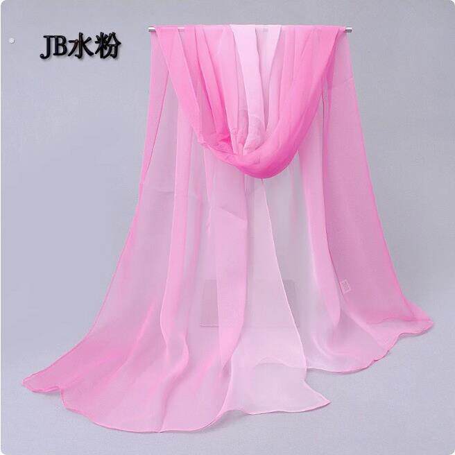 小长雪纺纱巾春秋丝巾舞蹈多色舞蹈服专用拍照跳舞双色大尺寸纱巾