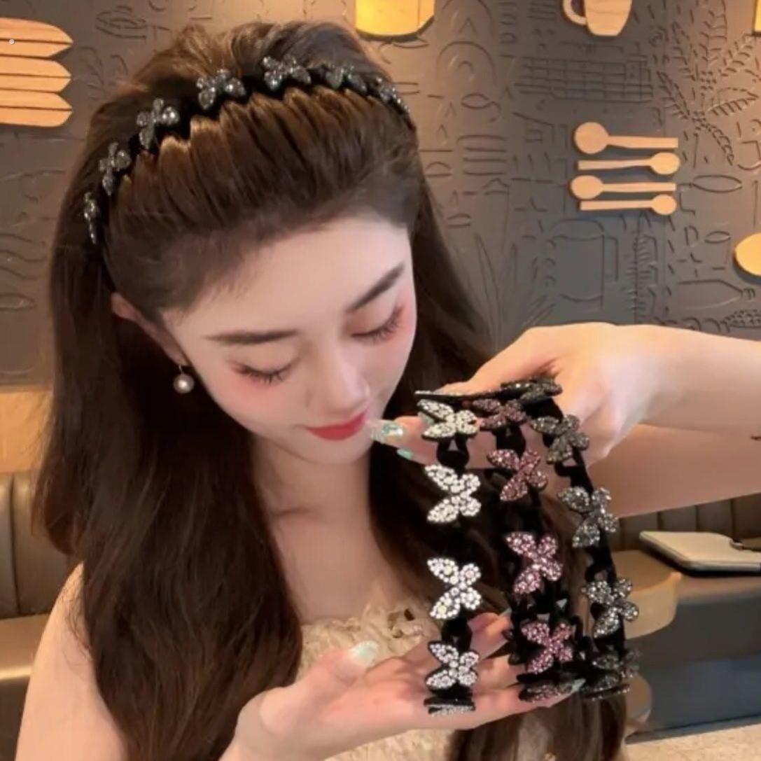 网红气质蝴蝶碎发发箍百搭韩式防滑压碎发纹理感洗脸头箍