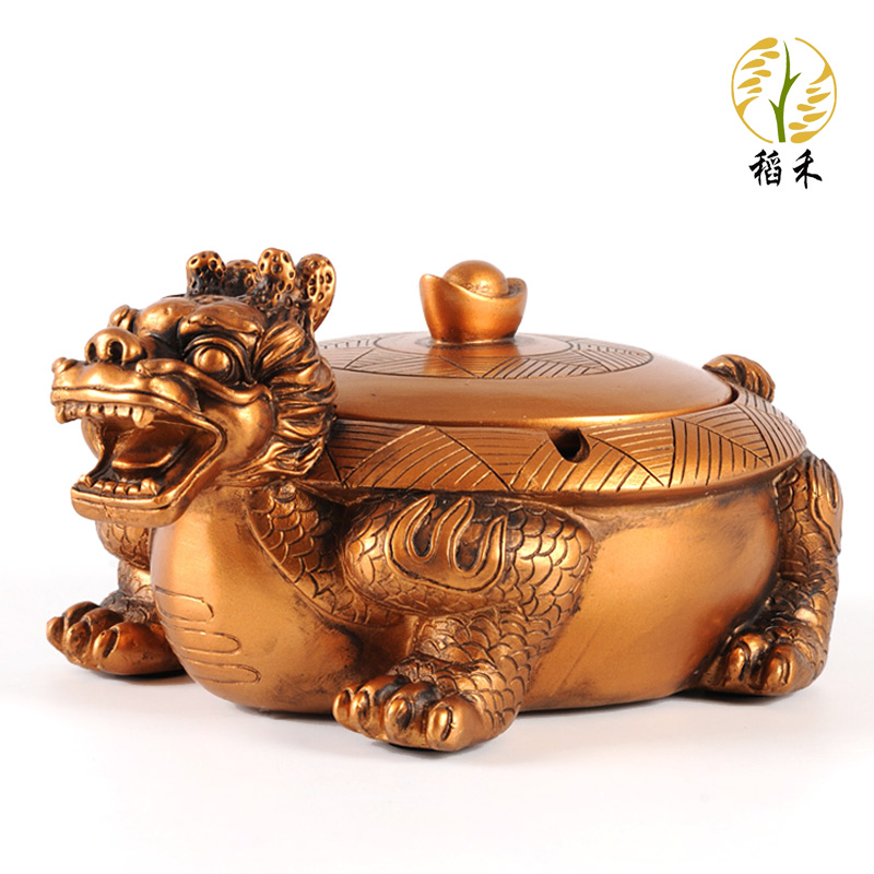 创意烟灰缸带盖复古怀旧大号烟缸有盖个性潮流家用客厅茶几办公室