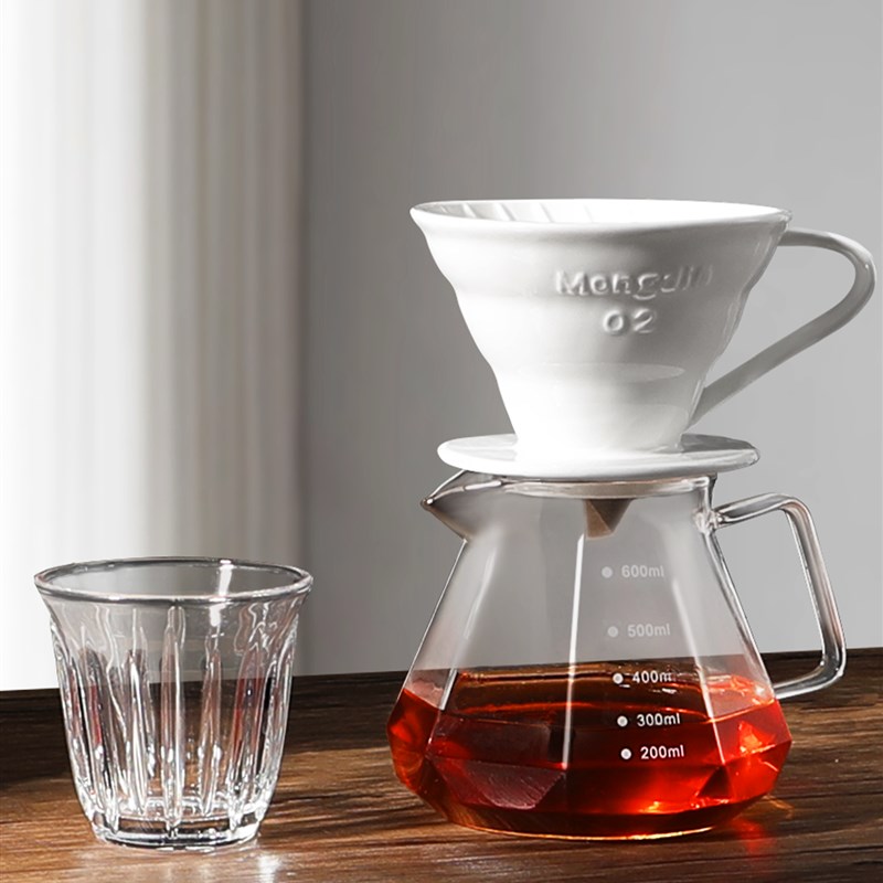 Mongdio咖啡滤杯陶瓷咖啡过滤器V60手冲咖啡套装滴滤式漏斗分享壶