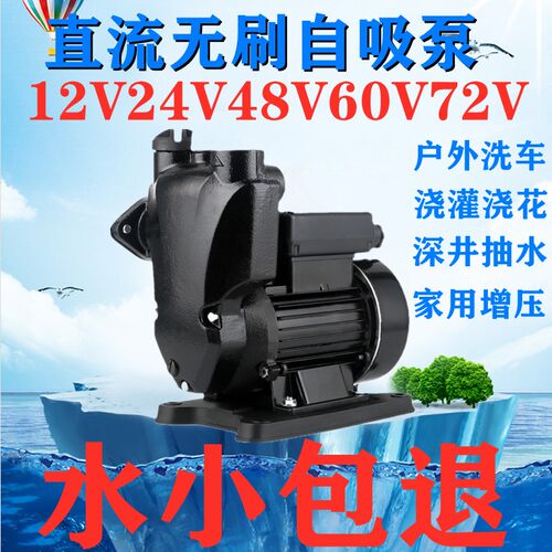 凌界直流无刷不锈钢自吸泵12V24V48V60V泵农用水井抽水泵油泵
