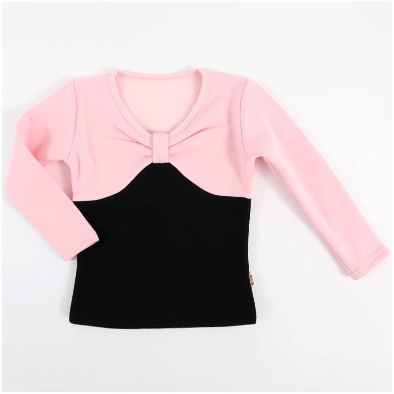 舞蹈儿童跳舞冬季加绒女童形体中国长袖练功套装上衣拉丁舞服装