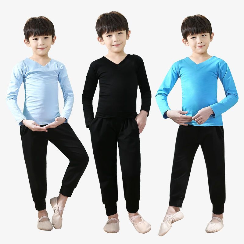 儿童舞蹈服夏季男童秋冬长袖练功服幼儿拉丁舞小男孩中国舞形体服