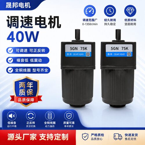调速电机40W220V\380V齿轮速机灌肠机5I40RGN-C可调变速小马达